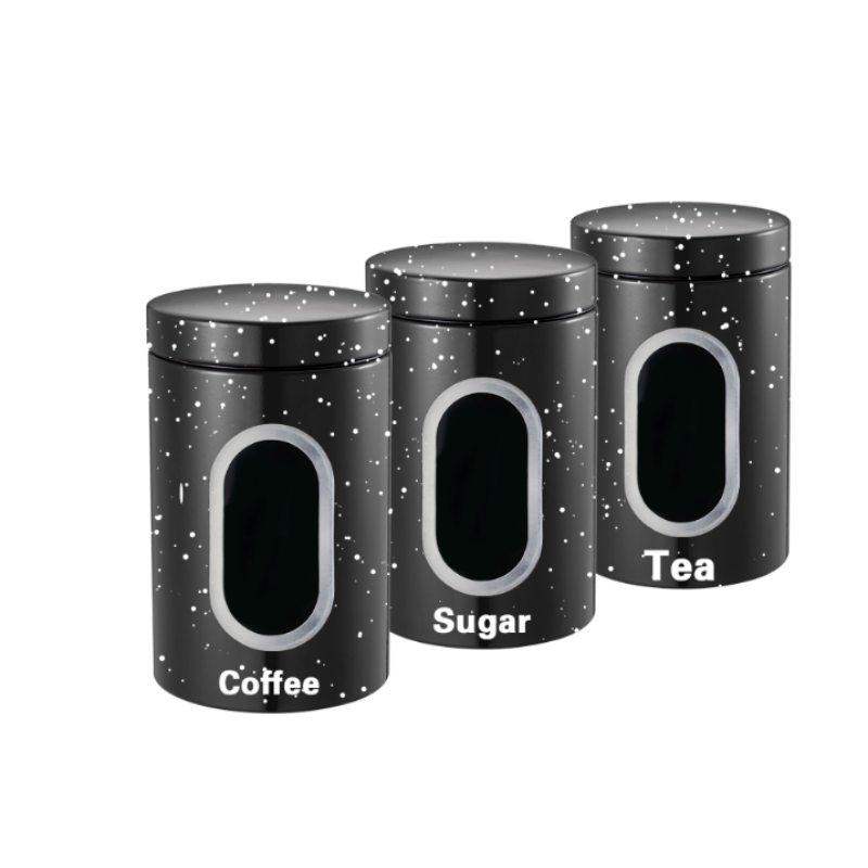 HausRoland Modern Speckled Container Set - Black