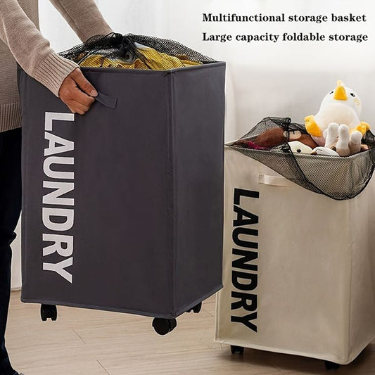 Household Dirty Laundry Clothes Storage Basket with Wheels