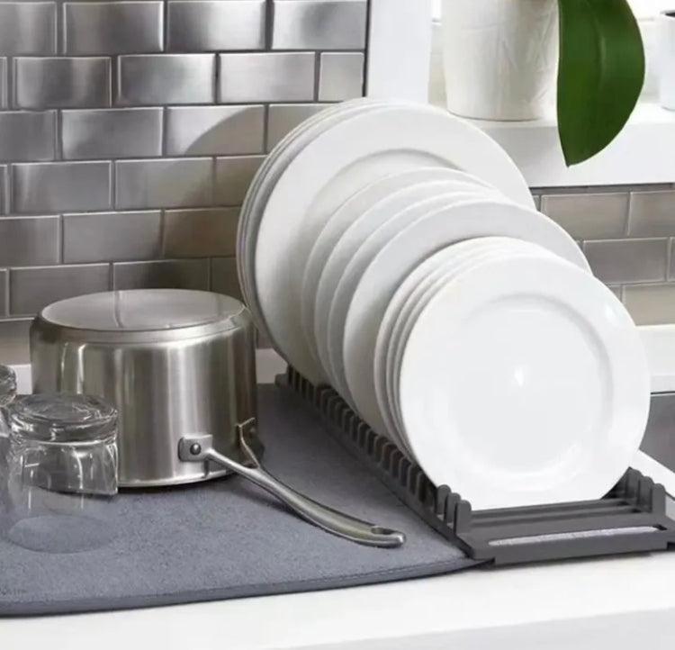 Water Resistant Drain Matt with Dish Stand