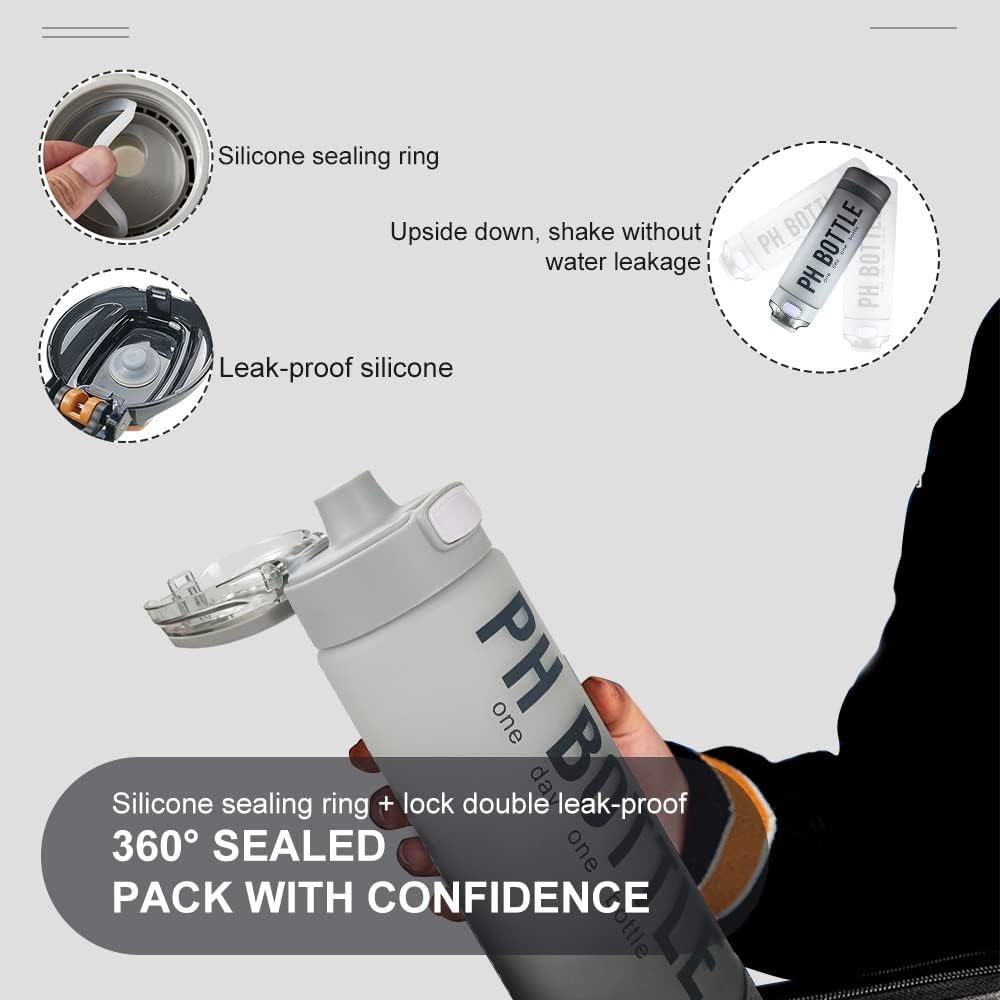 1L PH Water Bottle, Portable Gym Fitness