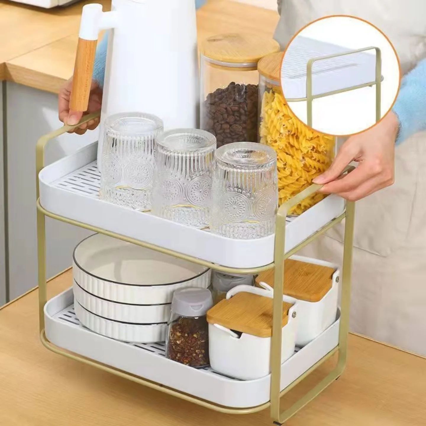 Luxury 2 Tier Drain Storage Rack