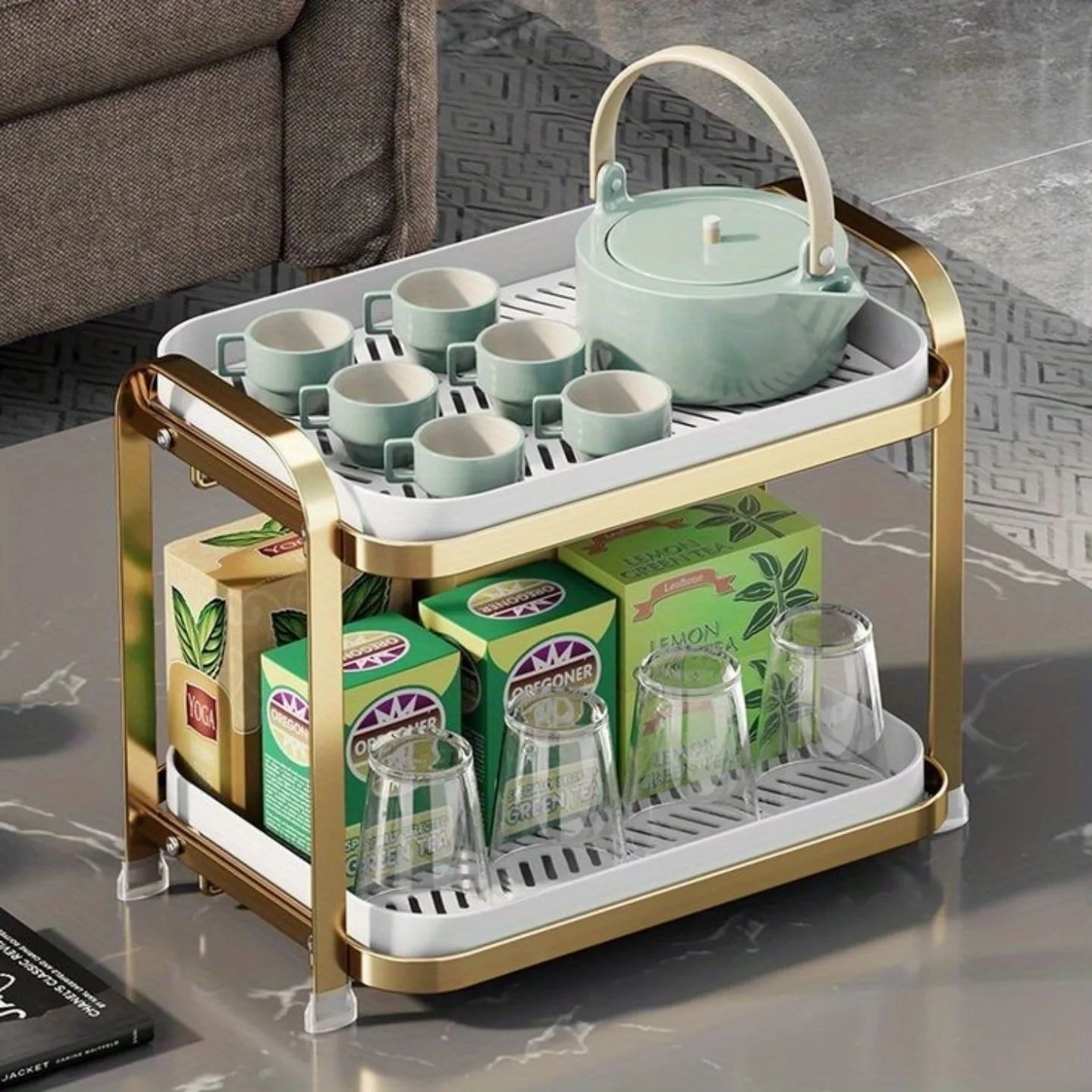 Luxury 2 Tier Drain Storage Rack