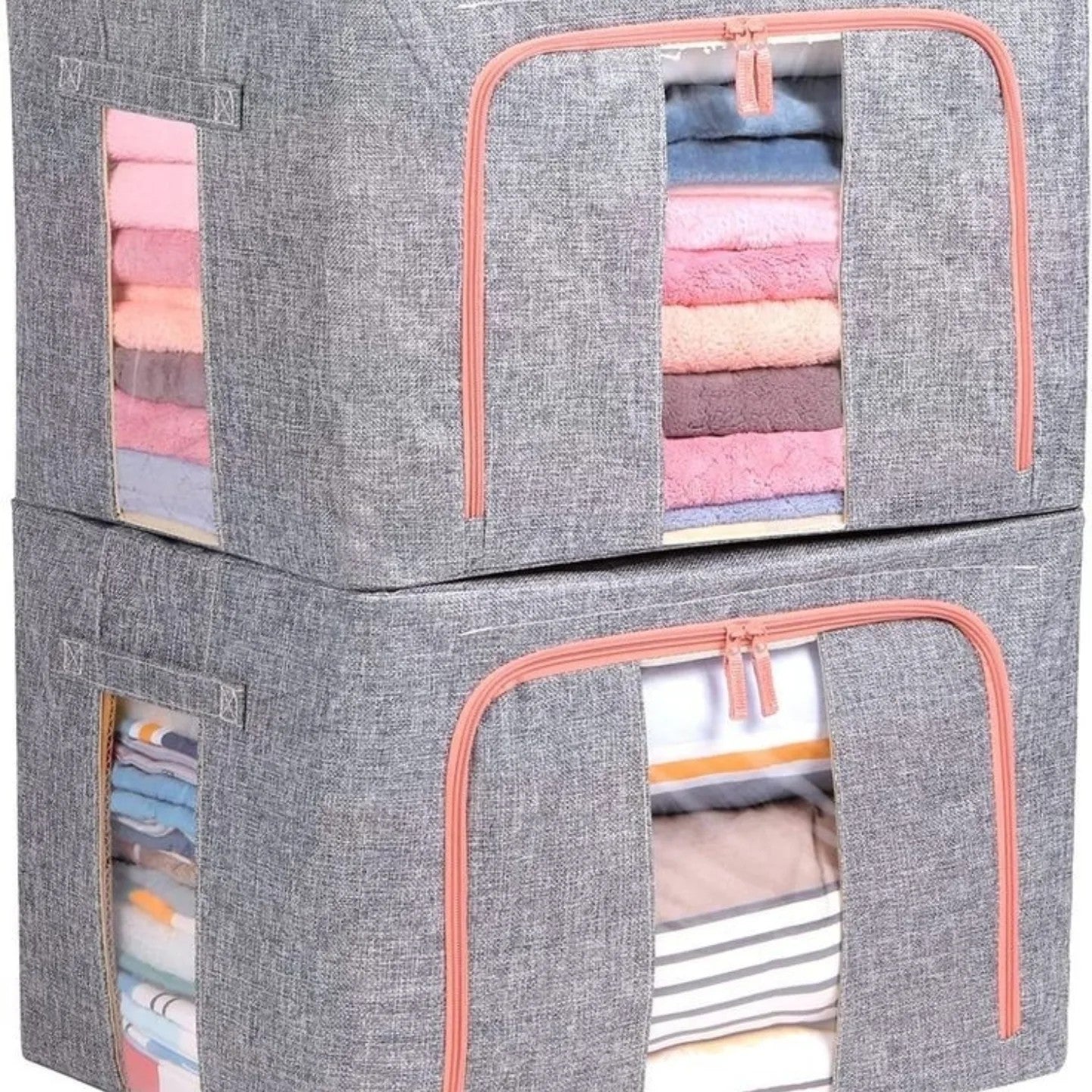 Foldable Clothes Storage Bag With Metal Frame