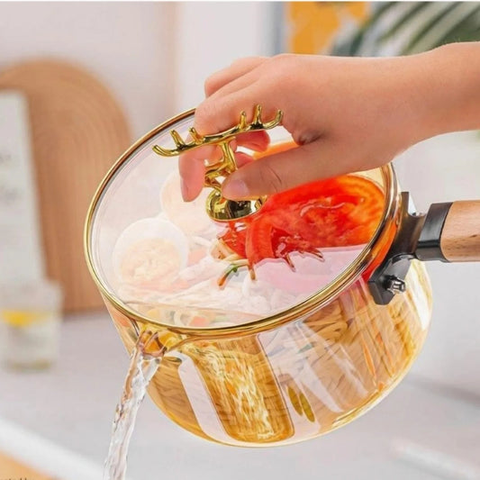 Heat Resistant Borosilicate Glass Cooking Sauce Pot