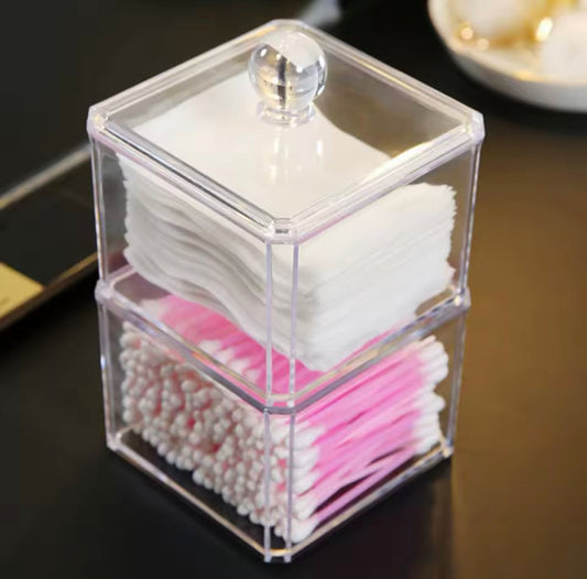 Double Layer Acrylic Cotton Buds & Cotton Pads Holder