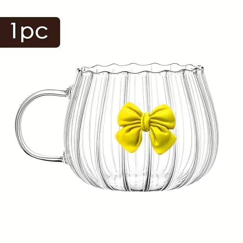 BélléBow Elegant Glass Mug – Premium Tea & Coffee Cup | Adornia.pk