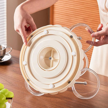 European Vintage Crystal Porcelain Bowl - 5-Petal Dessert & Fruit Display