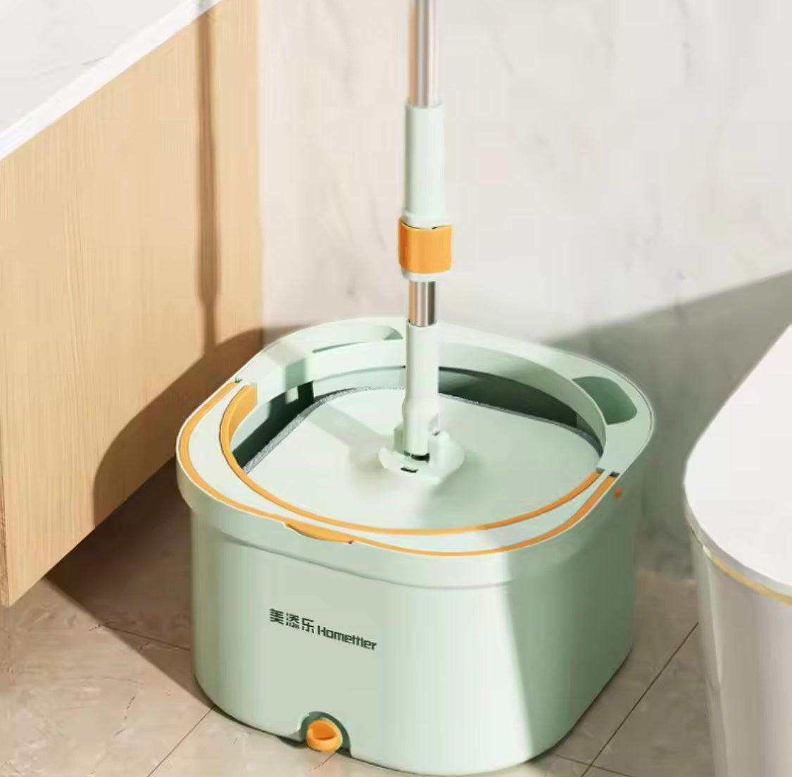 Automatic Spin Mop, Household Floor Cleaning Microfibre Pads Mop, Mop And Bucket Dual Use Flat Mop Set