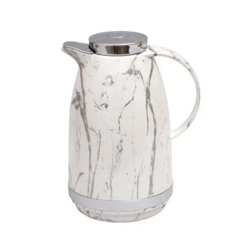 1Ltr Thermos - White Silver