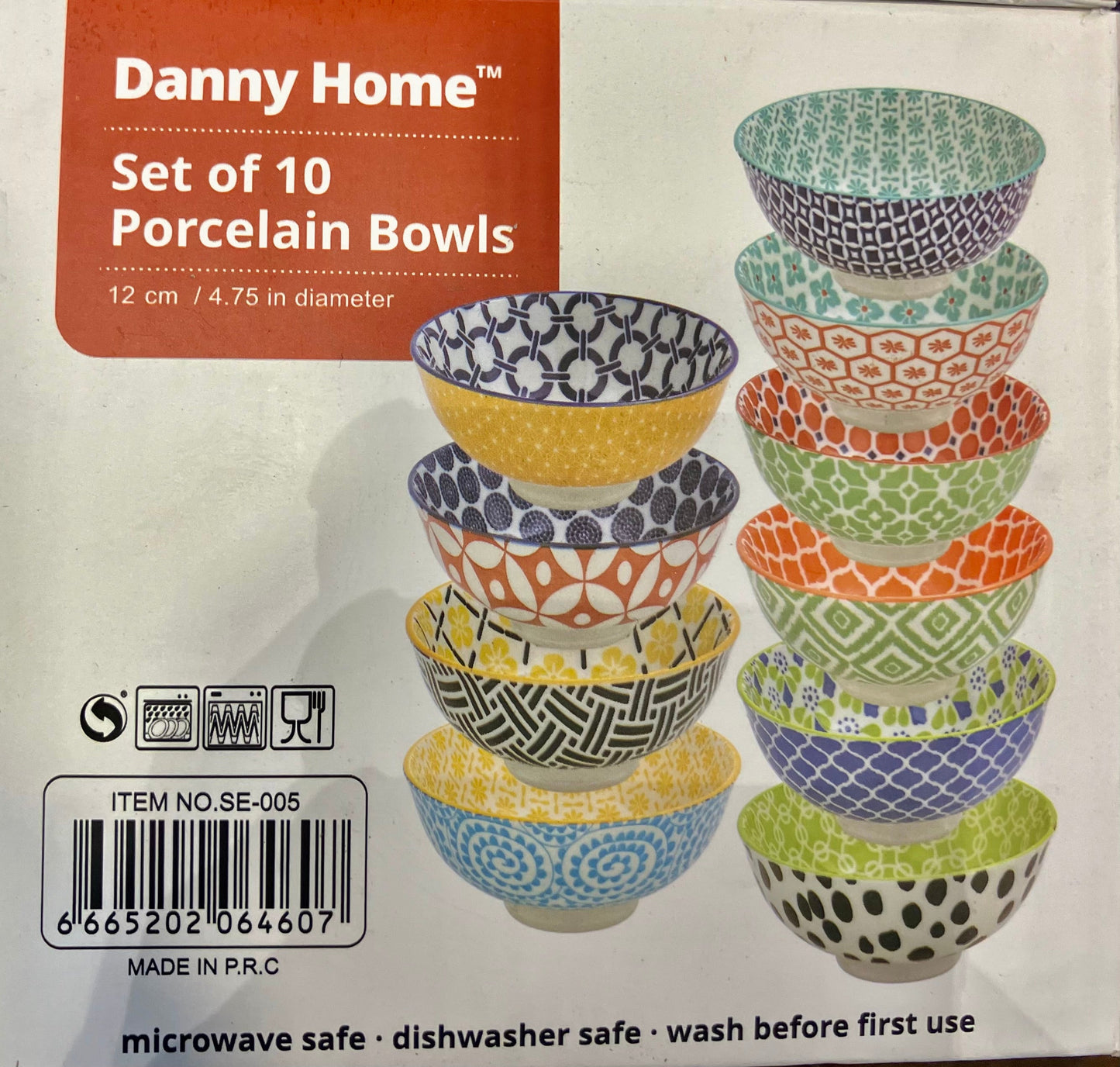 Danny Home Porcelain Bowls 10Pcs