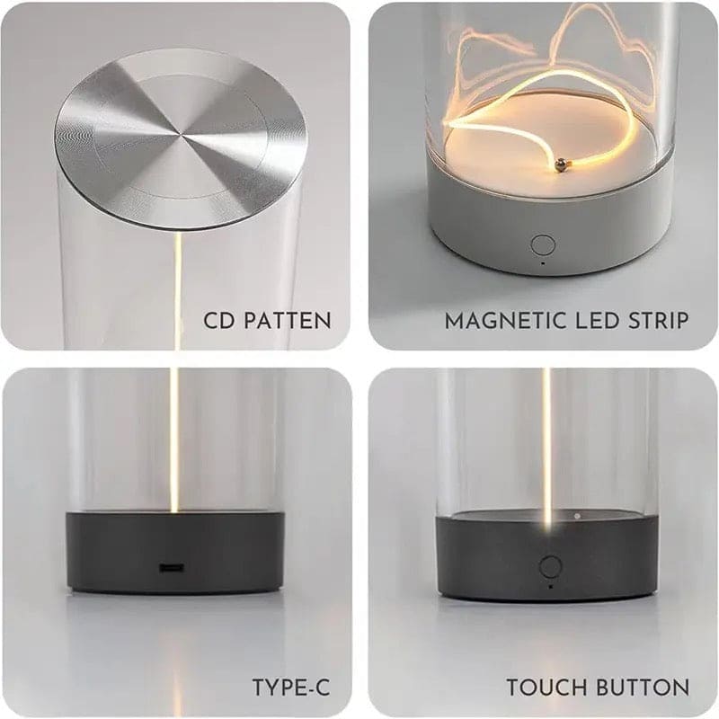 Magnetic Filament Cordless Lamp, Movable Minimalist Table Lamp, 3 Levels Touch Dimmable Rechargeable Nightstand Light, Creative Ambient Light Bar, Outdoor Decoration Night Light, Home Living Room Table Lamp