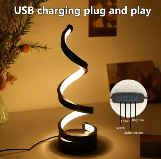 Spiral LED Three Colours Adjustable Lamp