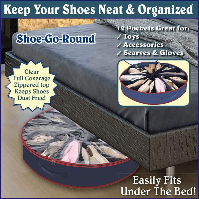 Round Shaped 12 Pairs Underbed Shoes Organizer