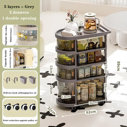 4 Tiered Baby Supplies Storage Folding Trolley