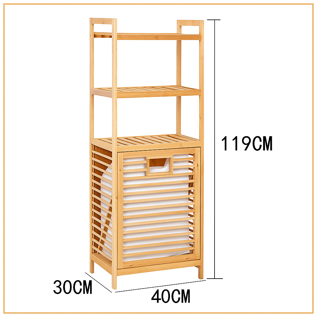 3-Tier Bamboo Laundry Basket