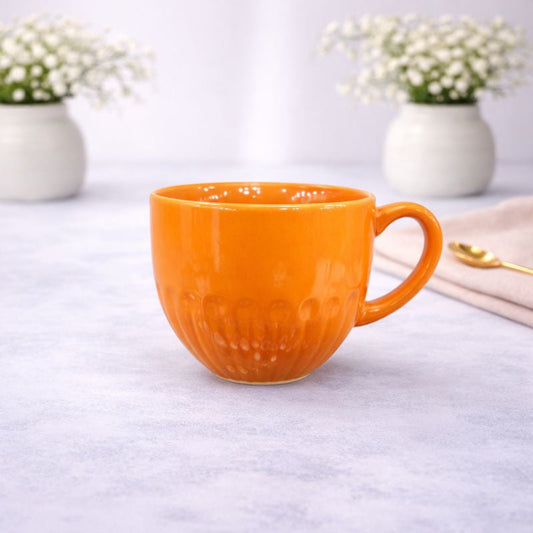Classic Orange Ceramic Coffee Mug – Gloss Finish Everyday Tea & Coffee Cup