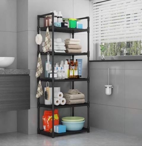 5-Tier Multipurpose Storage Rack – Adjustable Stackable Organizer Shelf for Kitchen, Bathroom & Home Use