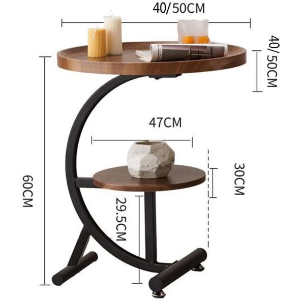 2 Tier Wood Trolley Stand