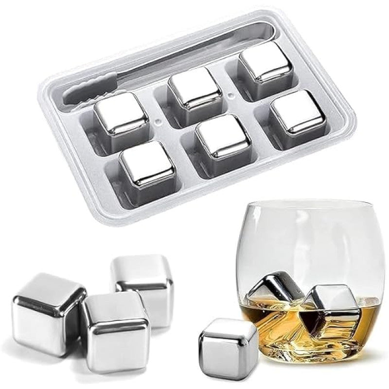 Stainless Steel 6 Pcs Reusable Ice-Cubes