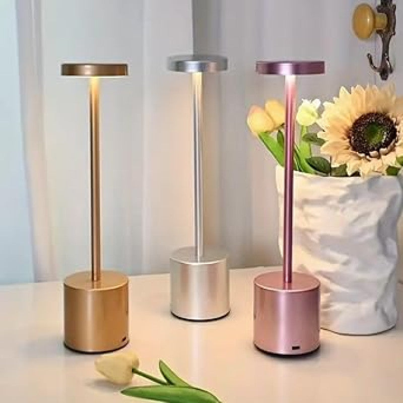 Seek Modern Rechargeable Table Lamp – Slim Metal Body with LED Light