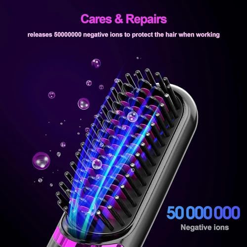 Mini Cordless Hair Straightener Brush