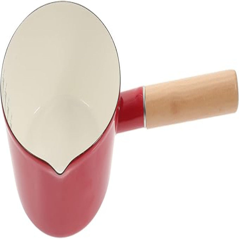 Enamel Pans Milk Pan Wooden Handle Non-Stick Saucepan
