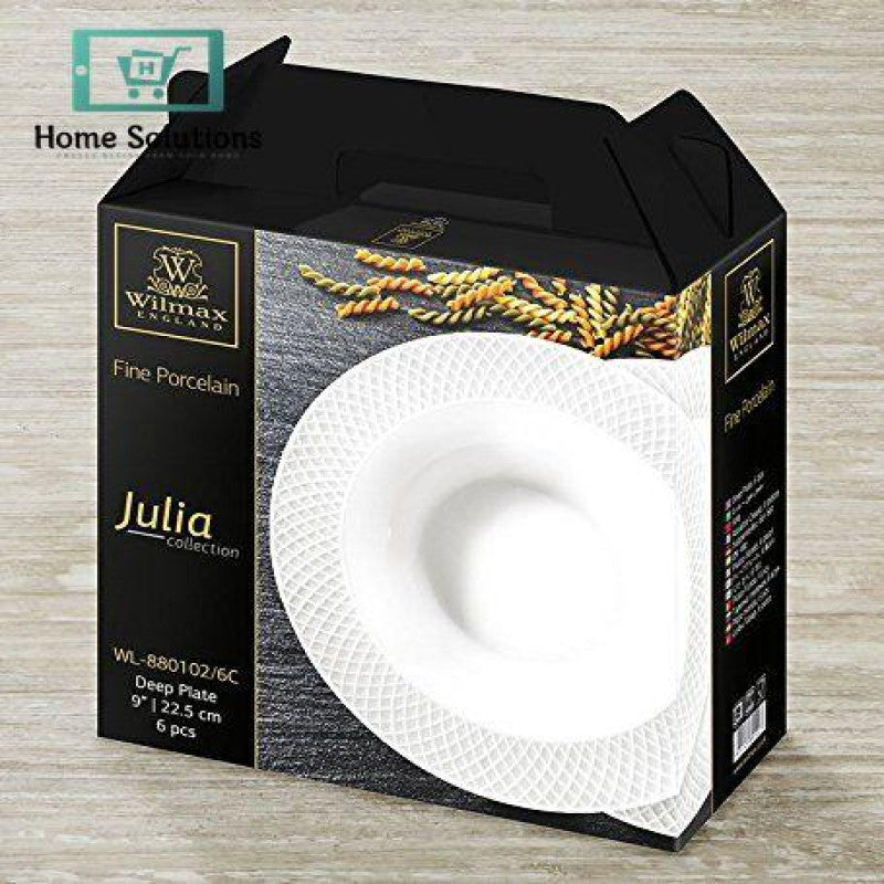 Wilmax  England JULIA 9-Inch Deep Plate Set – Set of 6