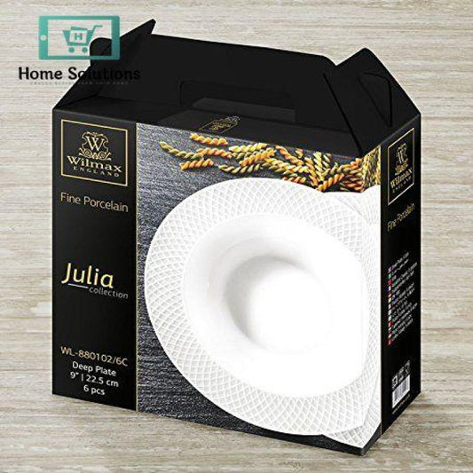 Wilmax  England JULIA 9-Inch Deep Plate Set – Set of 6
