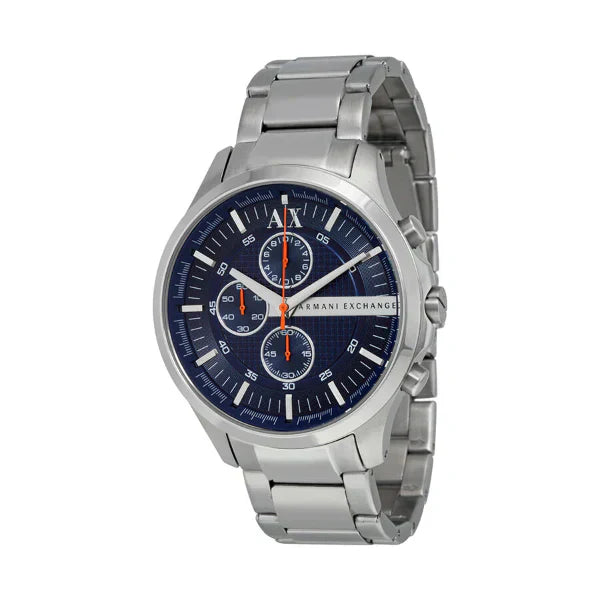 Armani Exchange Silver Stainless Steel Blue Dial Chronograph Quartz Watch for Gents - AX2155