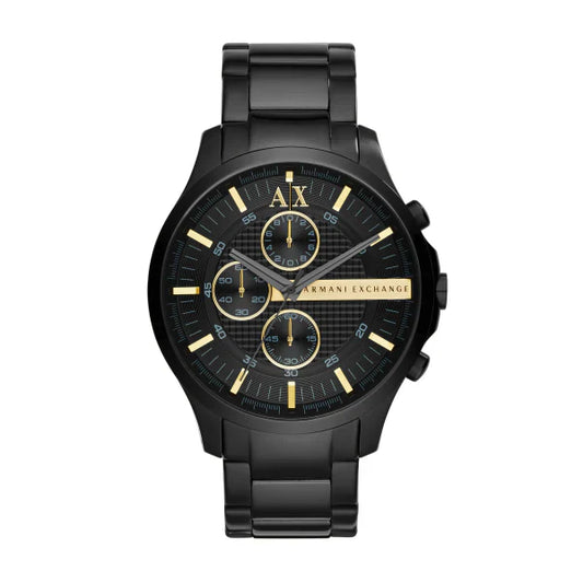 Armani Exchange Black Stainless Steel Black Dial Chronograph Quartz Watch for Gents - AX2164