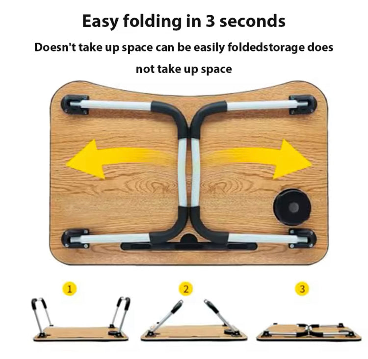 Foldable Laptop Table with Tablet Slot & Cup Holder