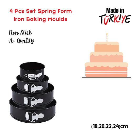 4 Pcs Set  Spring Form  Iron Baking Moulds