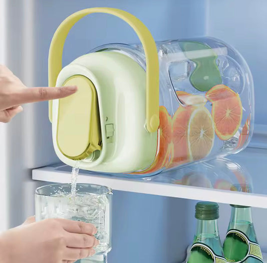 3.5L Refrigerator Water Bottle Kettle With Tap, Large Capacity Glass Water Bottle, Cool Water Bucket Dispenser