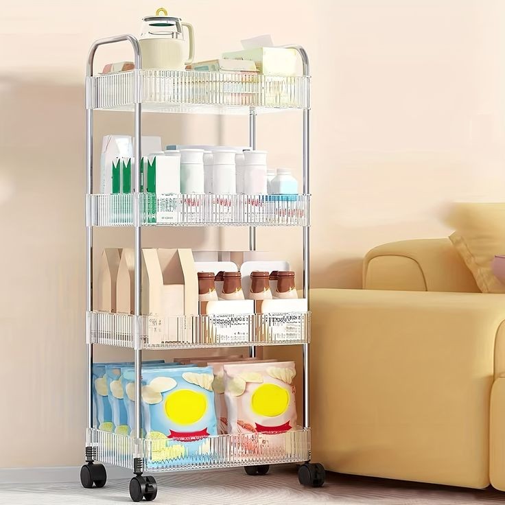 Acrylic Kitchen And Bathroom Storage Trolly