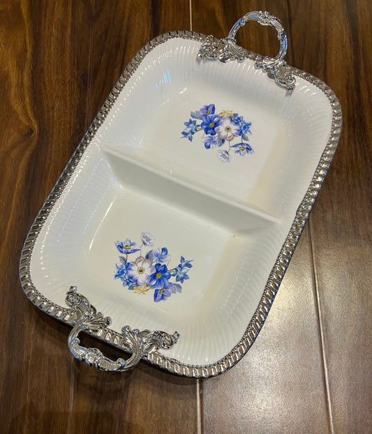 Angela Blue Rose Porcelain Dish 1Pcs