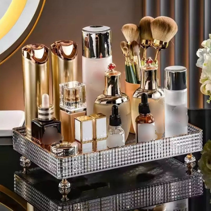 Large Capacity Acrylic Cosmetics & Perfumes Tray | Vanity Organizer for Makeup and Fragrances