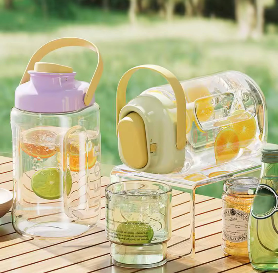 3.5L Refrigerator Water Bottle Kettle With Tap, Large Capacity Glass Water Bottle, Cool Water Bucket Dispenser