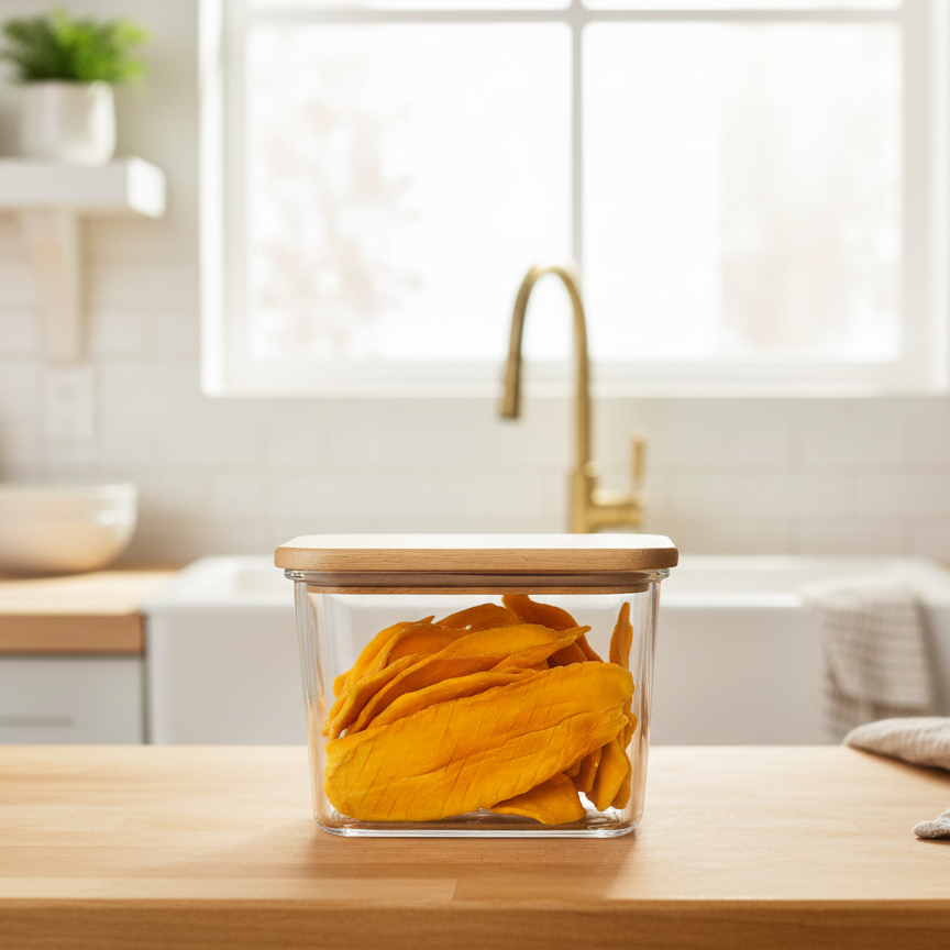 Airtight Glass Container with Wooden Lid by Limon