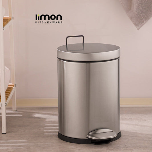 Steel Dustbin with Pedal & Removable Inner Bucket (2117) by Limon
