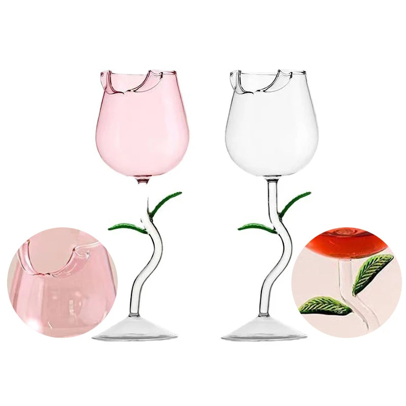 Rose Flower Shaped Glass