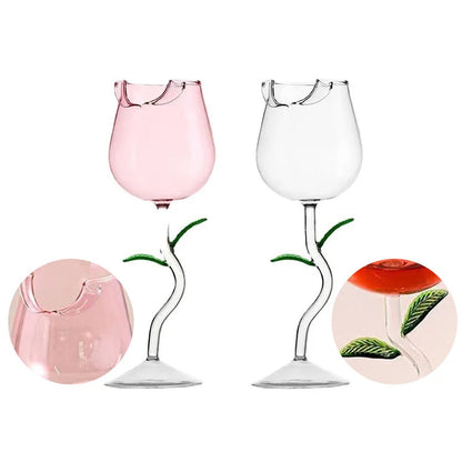 Rose Flower Shaped Glass