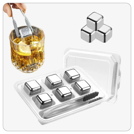 Stainless Steel 6 Pcs Reusable Ice-Cubes