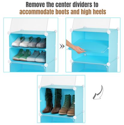 6-Tier Modular Multipurpose Organizer Cabinet with Transparent Doors – Versatile Plastic Cube Storage Rack for Kitchen Pantry, Entryway, and Books