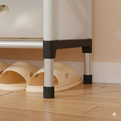 6-Tier Portable Storage Organizer with Dustproof Cover & Side Handles