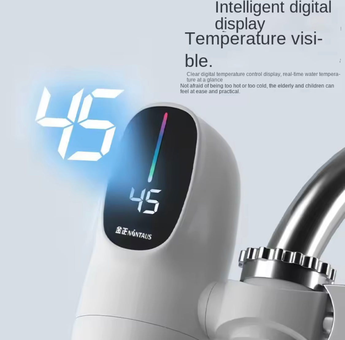 Digital Display Kitchen Faucet Adapter, 3000W Kitchen Electric Water Heater Tap, Tankless Instantaneous Water Heater