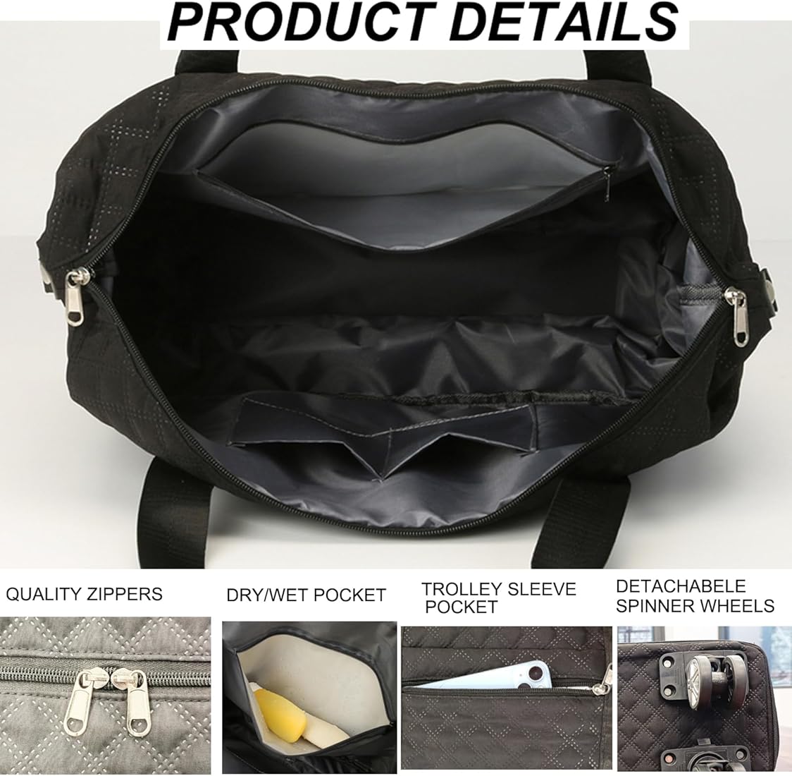 Foldable Large Capacity Travel Bag, New Expandable Large Handbag, Universal Wheel Business Travel Bag