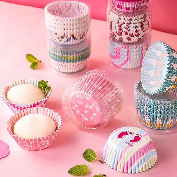 Paper Cake Small Cups  Baking Muffin Paper Cups, for Spring Birthday Easter Holiday and Party Decorations