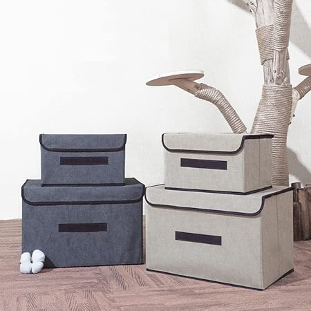 BSTMOME 4 Pack Foldable Storage Boxes with Lids