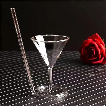 Spiral Straw Cocktail Glass