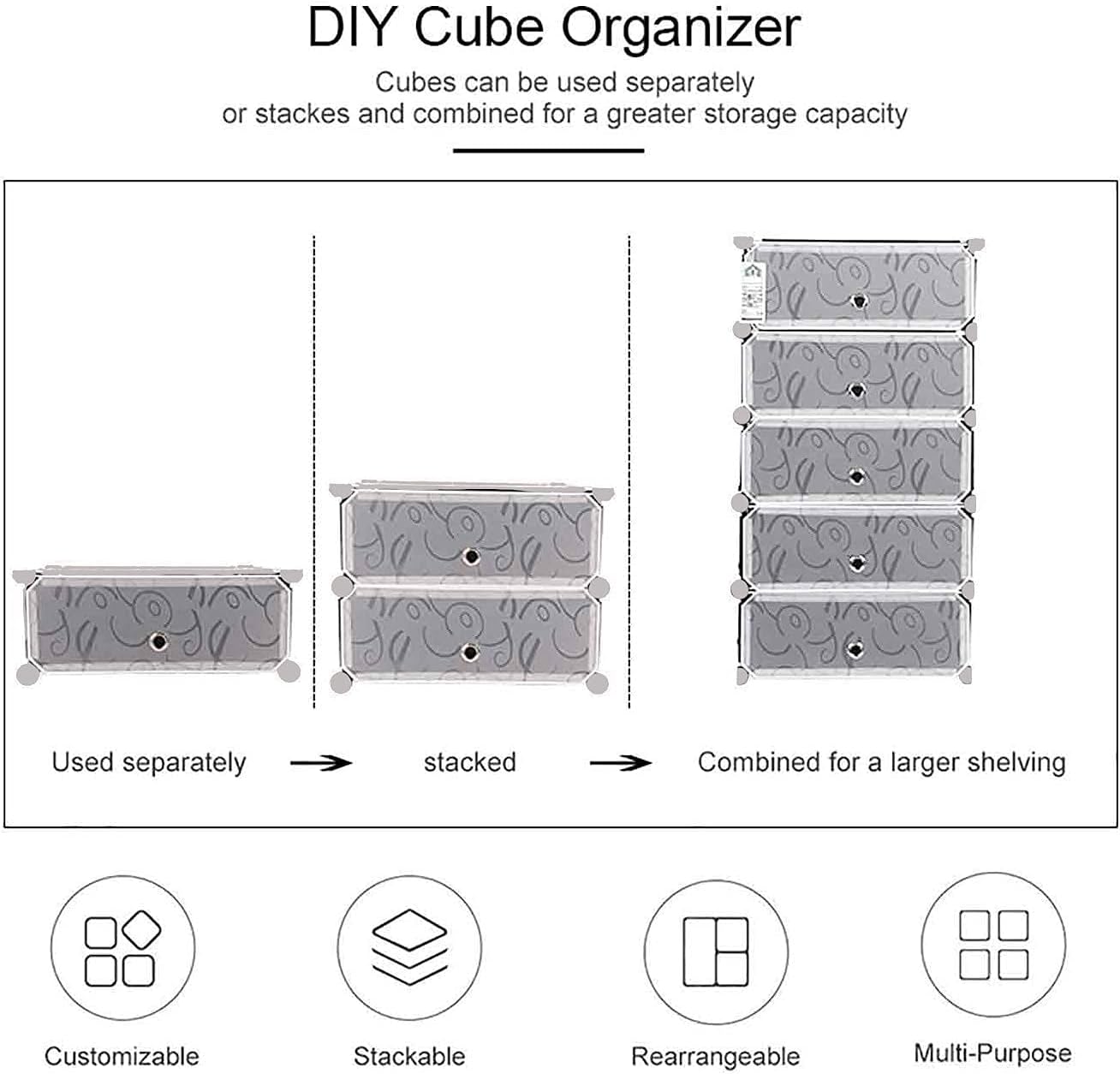 Elite Frosted Long-Profile 4-Tier Shoe Organizer